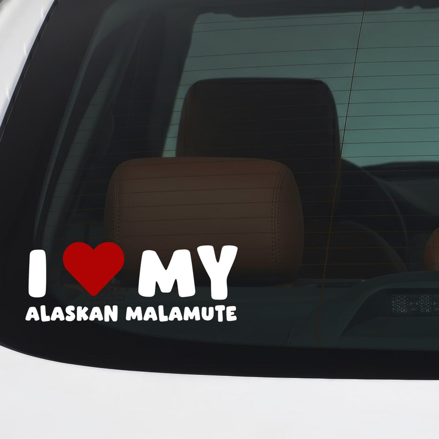 I Love My Dog Car Stickers & Window Decals