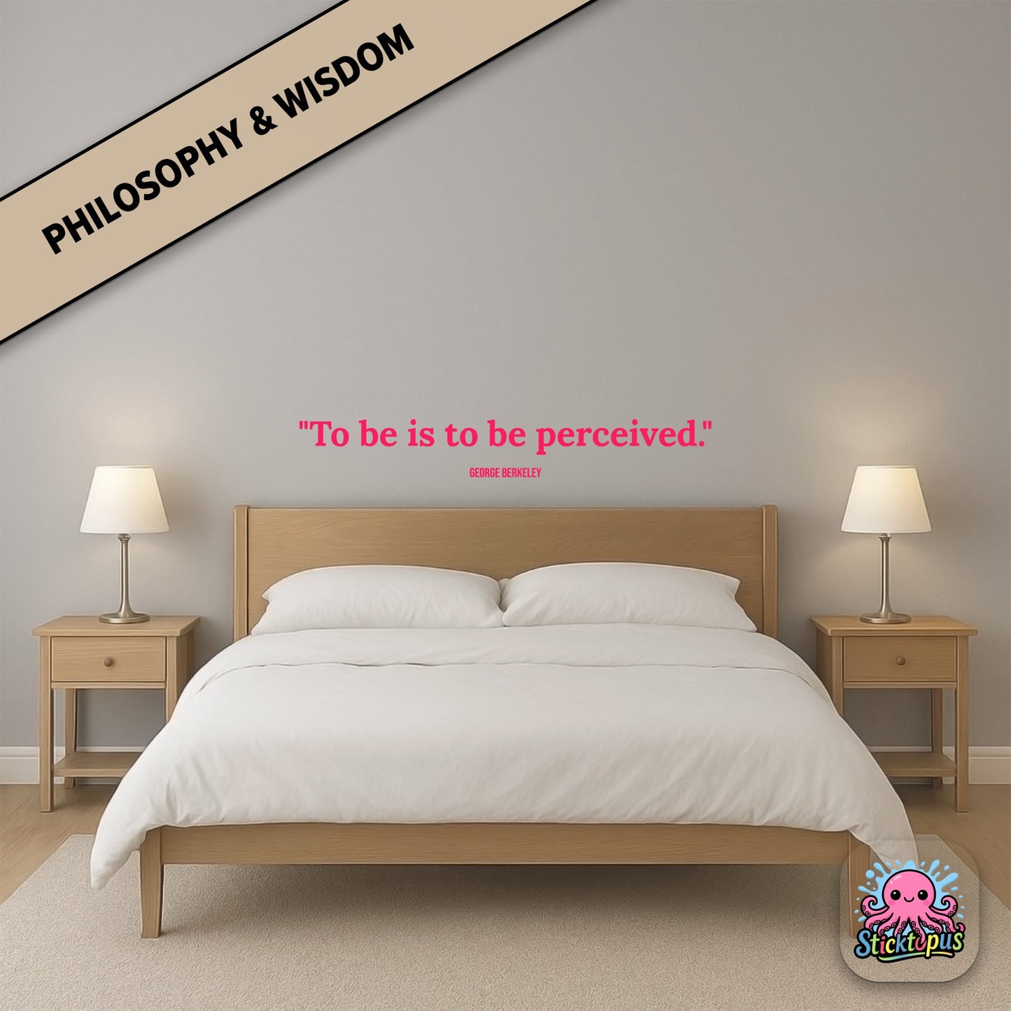 Philosophy-themed sticker: “To be is to be perceived” – Berkeley