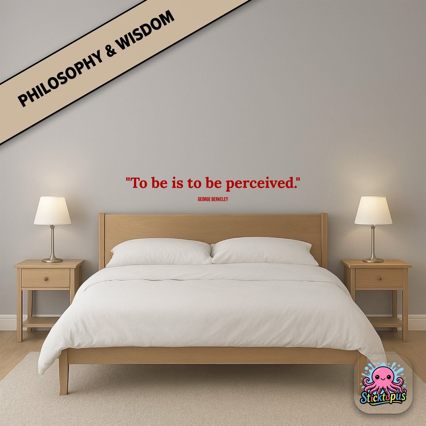 Philosophy-themed sticker: “To be is to be perceived” – Berkeley