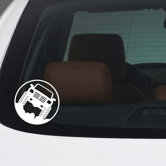 4x4 white car window sticker.