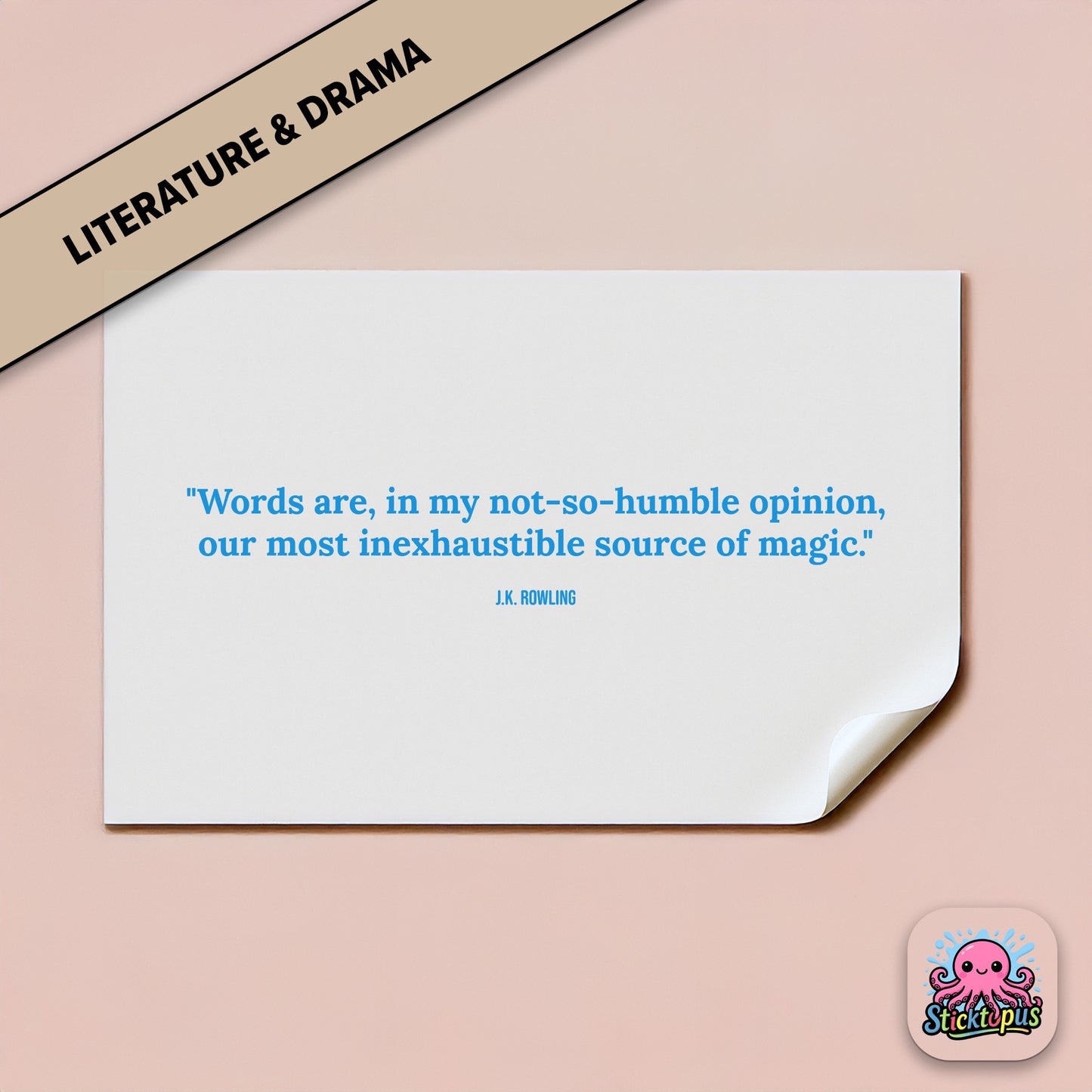 Magic-themed sticker: “Words are our most inexhaustible source of magic” – J.K. Rowling