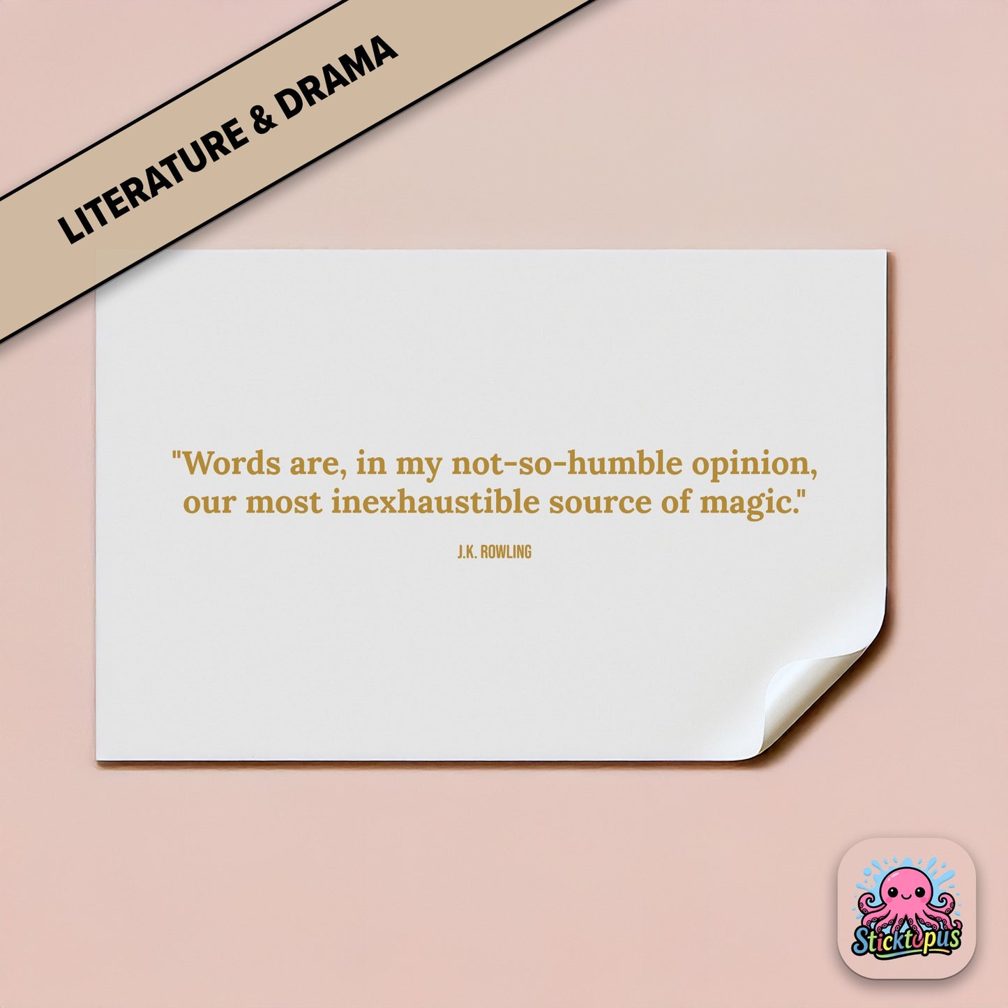Magic-themed sticker: “Words are our most inexhaustible source of magic” – J.K. Rowling