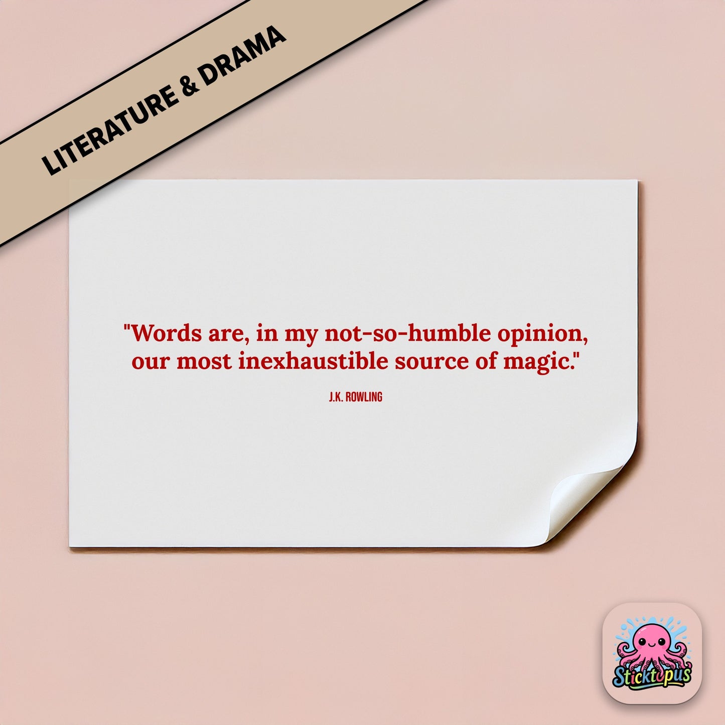 Magic-themed sticker: “Words are our most inexhaustible source of magic” – J.K. Rowling