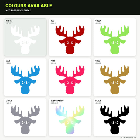 Vinyl colour options for Antlered Moose Head vinyl sticker