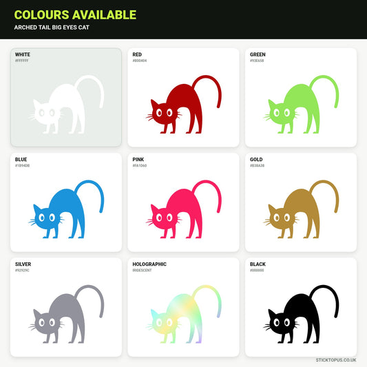 Vinyl colour options for cat vinyl sticker