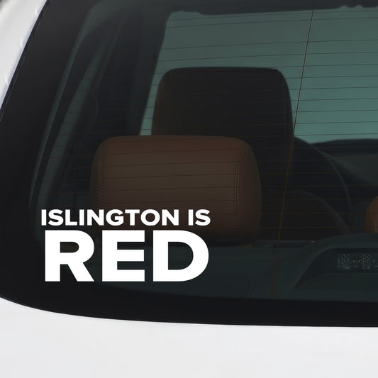 Arsenal – ISLINGTON IS RED Sticker – Car Window Decal – White vinyl car window sticker
