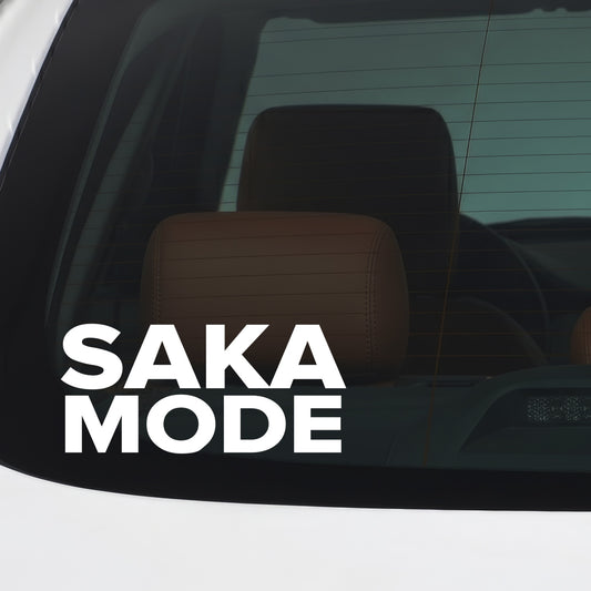 Arsenal – SAKA MODE Sticker – Car Window Decal – White vinyl car window sticker