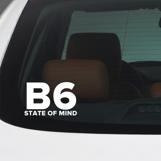 Aston Villa – B6 STATE OF MIND Sticker – Car Window Decal – White vinyl car window sticker