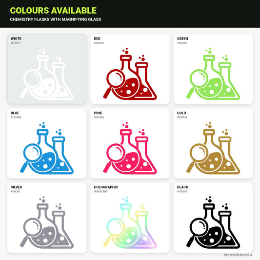 Vinyl colour options for Chemistry flask sticker