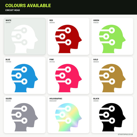 Vinyl colour options for Circuit Head vinyl sticker