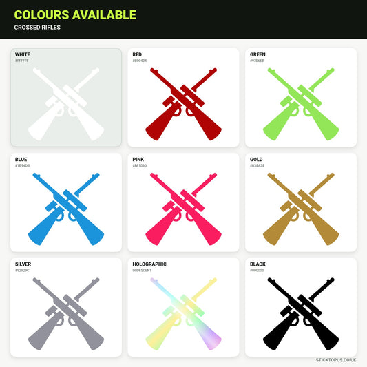 Vinyl colour options for crossed rifles vinyl sticker