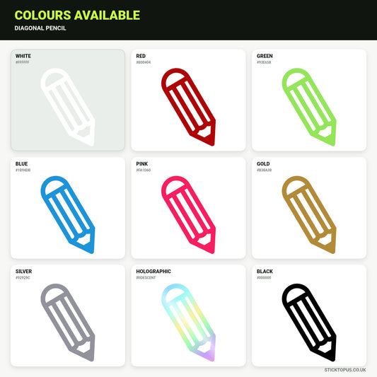Vinyl colour options for Diagonal Pencil vinyl sticker