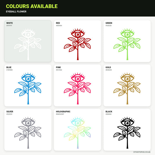 Vinyl colour options for eyeball flower vinyl sticker