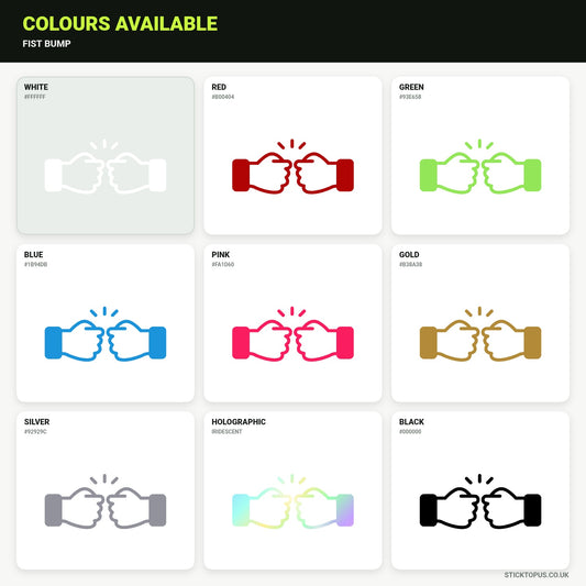 Vinyl colour options for fist bump sticker