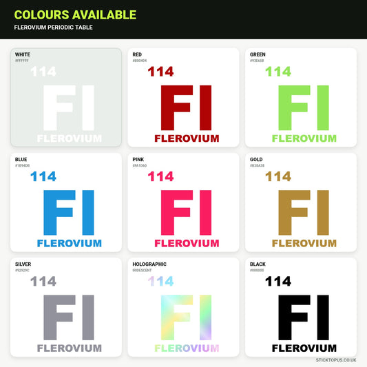 Vinyl colour options for Flerovium vinyl sticker