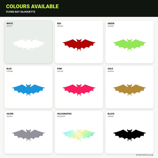 Vinyl colour options for Flying bat sticker