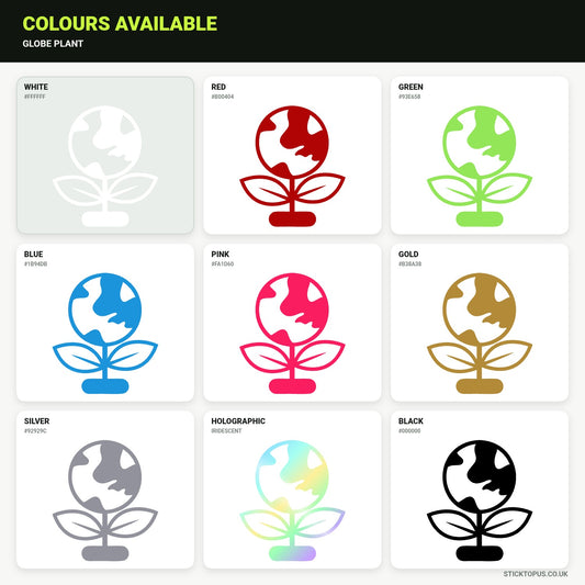 Vinyl colour options for Globe Plant vinyl sticker
