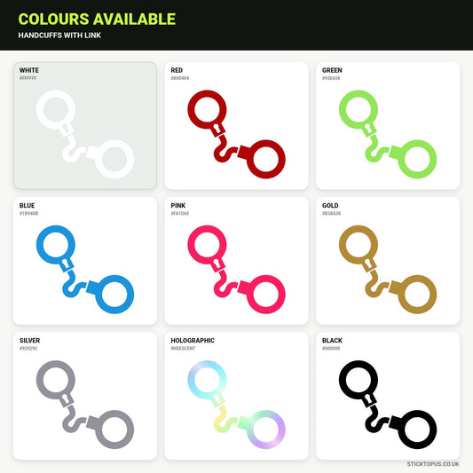 Vinyl colour options for Handcuffs with Link vinyl sticker
