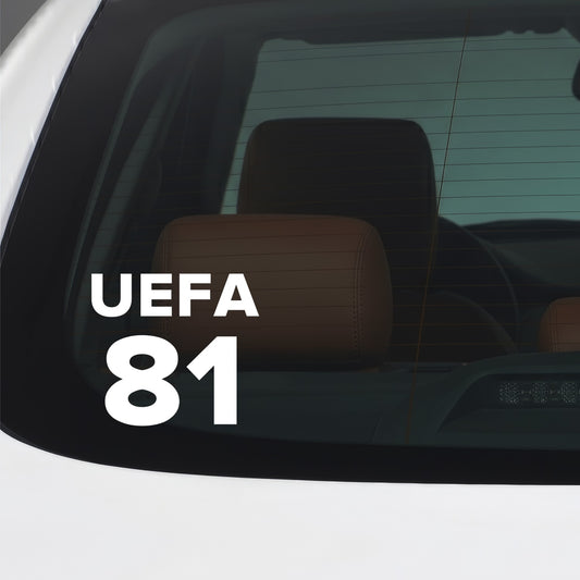 Ipswich Town – UEFA 81 Sticker – Car Window Decal – White vinyl car window sticker