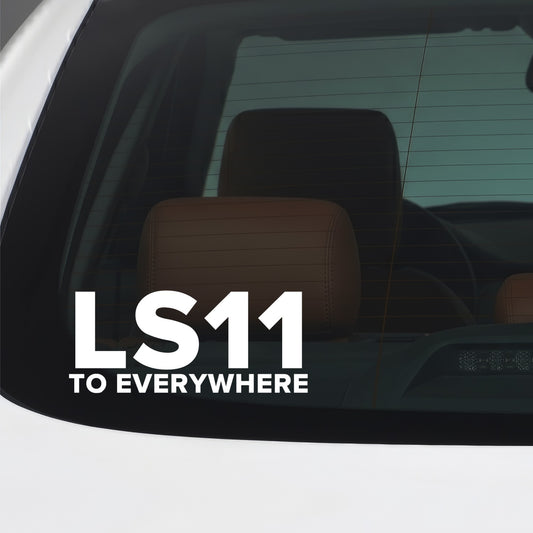 Leeds United – LS11 TO EVERYWHERE Sticker – Car Window Decal – White vinyl car window sticker