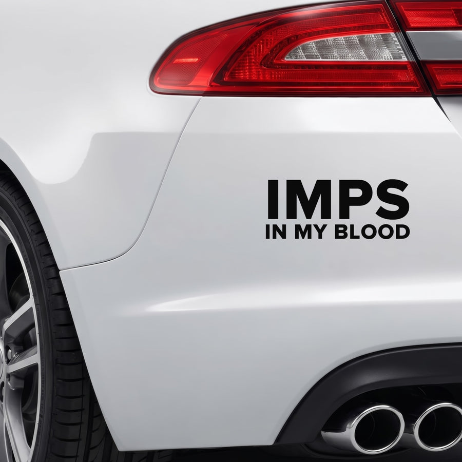 Lincoln City – IMPS IN MY BLOOD Sticker – Car Window Decal