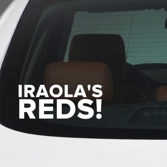 Liverpool – IRAOLA'S REDS! Sticker – Car Window Decal – White vinyl car window sticker