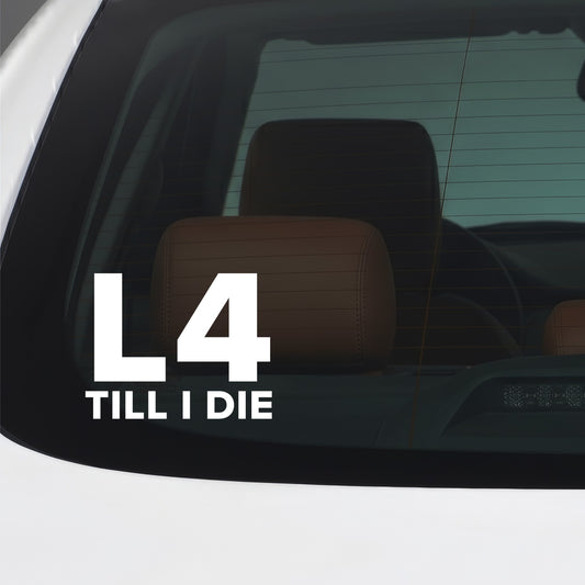 Liverpool – L4 TILL I DIE Sticker – Car Window Decal – White vinyl car window sticker