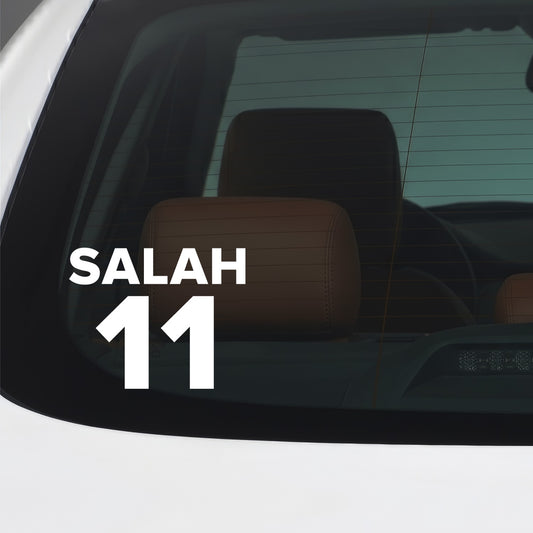 Liverpool – SALAH 11 Sticker – Car Window Decal – White vinyl car window sticker