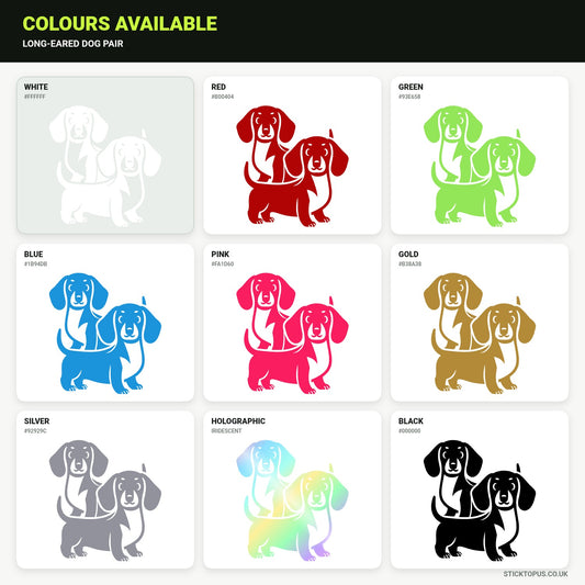 Vinyl colour options for long-eared dog sticker