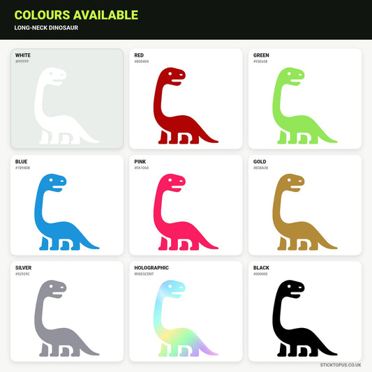 Vinyl colour options for long-neck dinosaur vinyl sticker