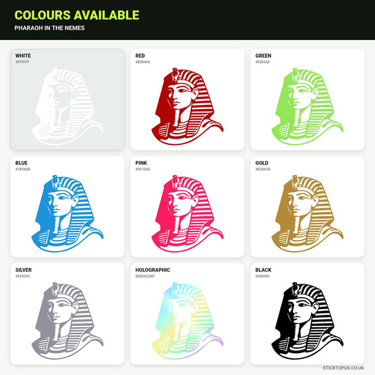 Vinyl colour options for Pharaoh in the Nemes vinyl sticker