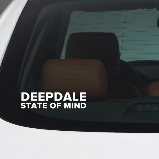Preston North End – DEEPDALE STATE OF MIND Sticker – Car Window Decal – White vinyl car window sticker