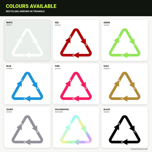 Vinyl colour options for recycling symbol vinyl sticker