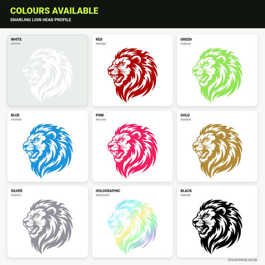 Vinyl colour options for lion vinyl sticker