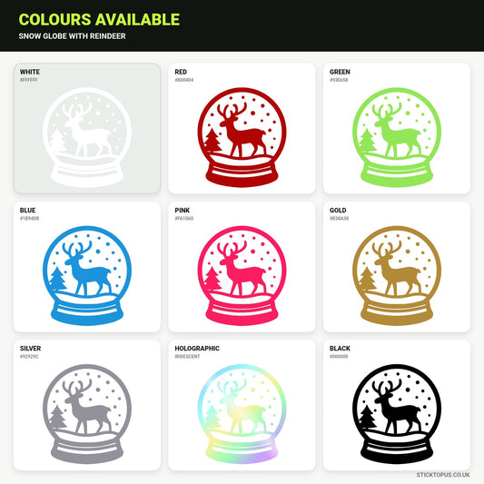 Vinyl colour options for Christmas snow globe sticker