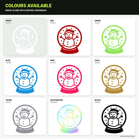 Vinyl colour options for Snow Globe with Waving Snowman vinyl sticker