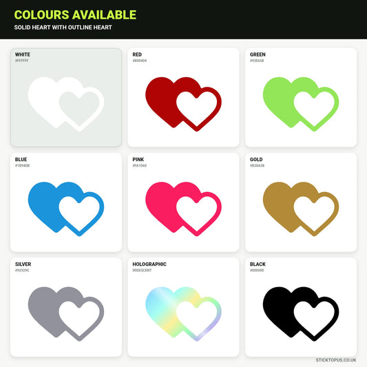 Vinyl colour options for heart vinyl sticker