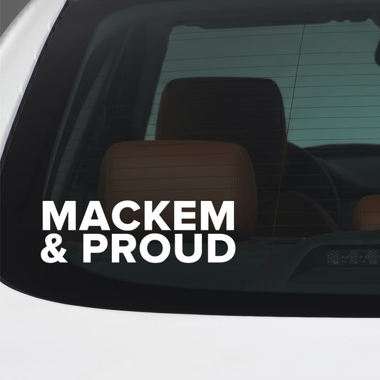 Sunderland – MACKEM & PROUD Sticker – Car Window Decal – White vinyl car window sticker