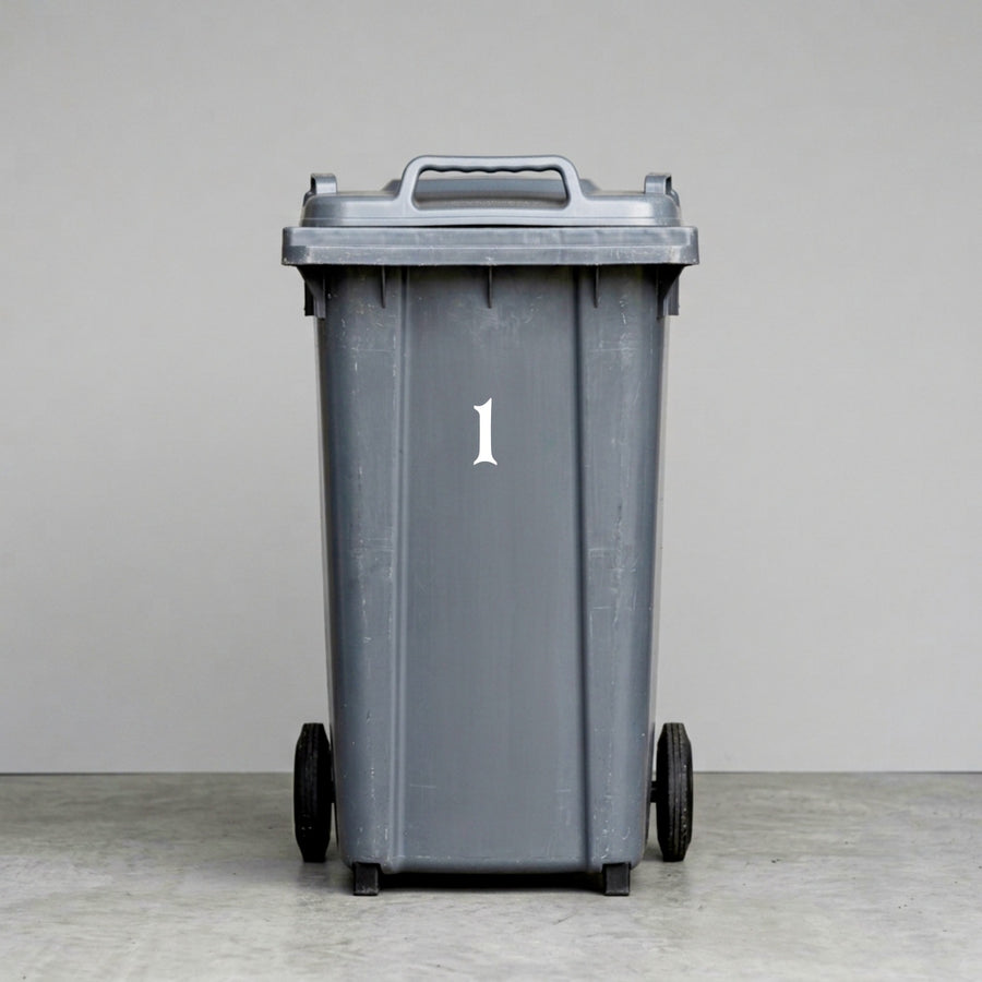 Wheelie Bin Number '1' Sticker – BOHO Style – Pack of 4