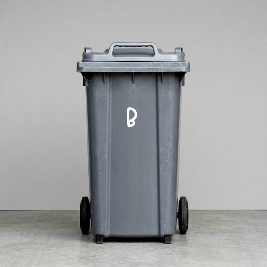 Wheelie Bin Letter 'B' Sticker – DAISY Style – Pack of 4