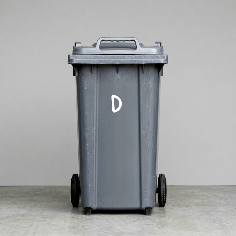 Wheelie Bin Letter 'D' Sticker – DAISY Style – Pack of 4