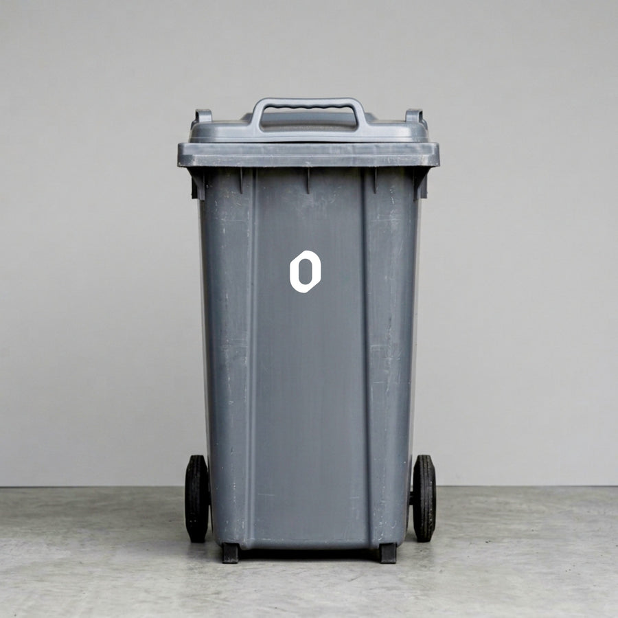 Wheelie Bin Number '0' Sticker – GOTHICA Style – Pack of 4