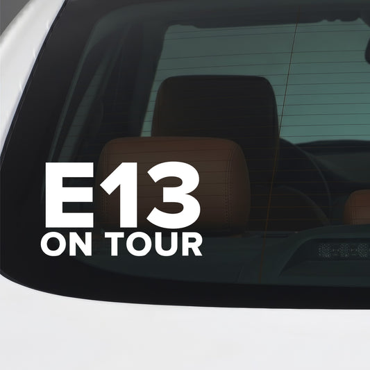West Ham United – E13 ON TOUR Sticker – Car Window Decal – White vinyl car window sticker
