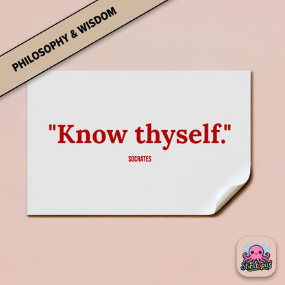 Classic wisdom sticker: “Know thyself” – Ancient Greek maxim