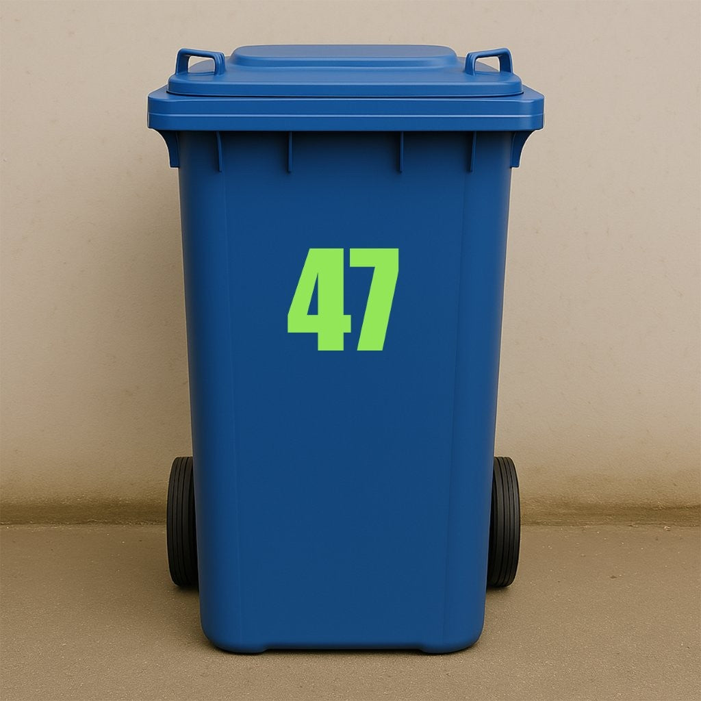 Green Wheelie Bin Stickers - x2 Waterproof Vinyl Numbers