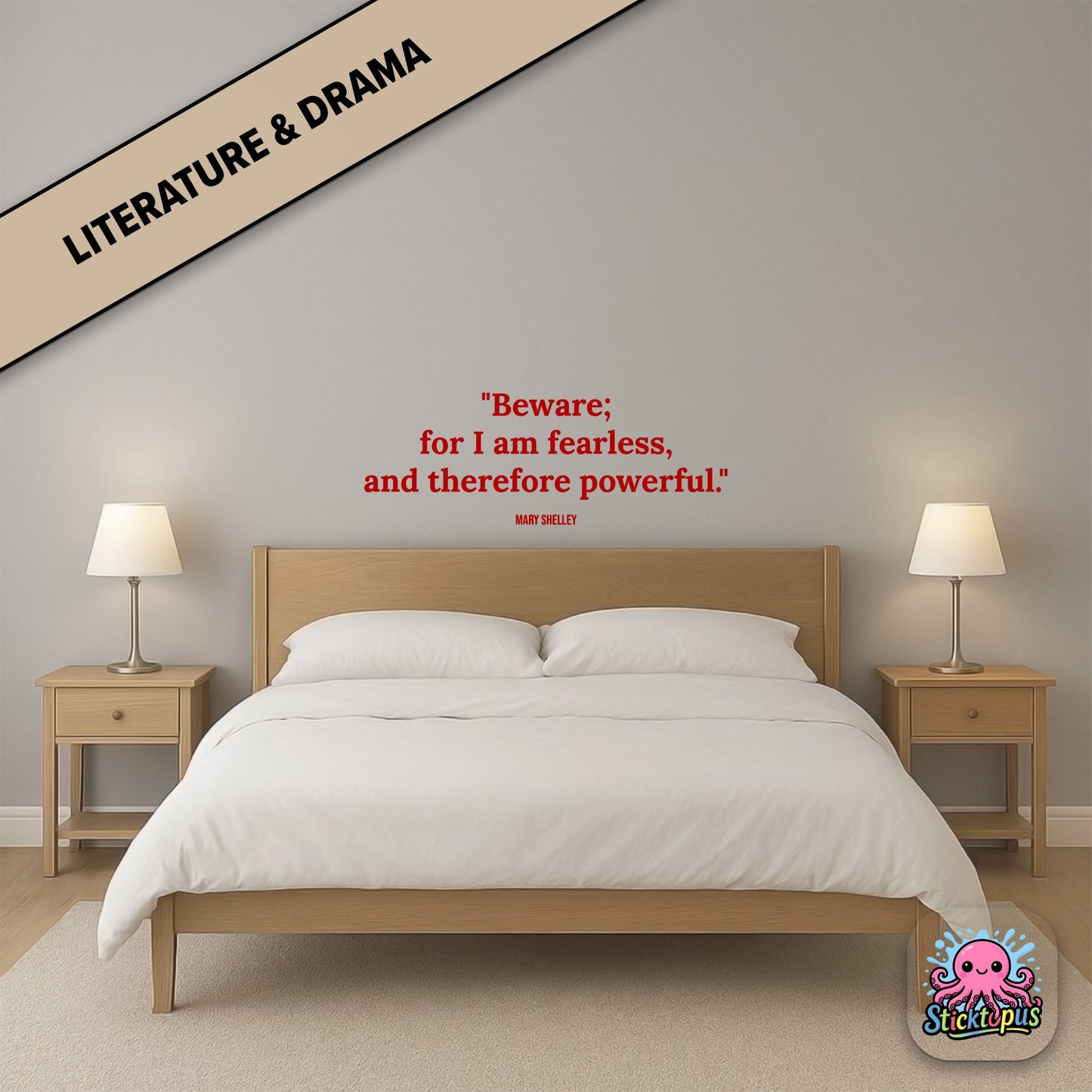 Gothic quote sticker: “Beware; for I am fearless, and therefore powerful” – Mary Shelley