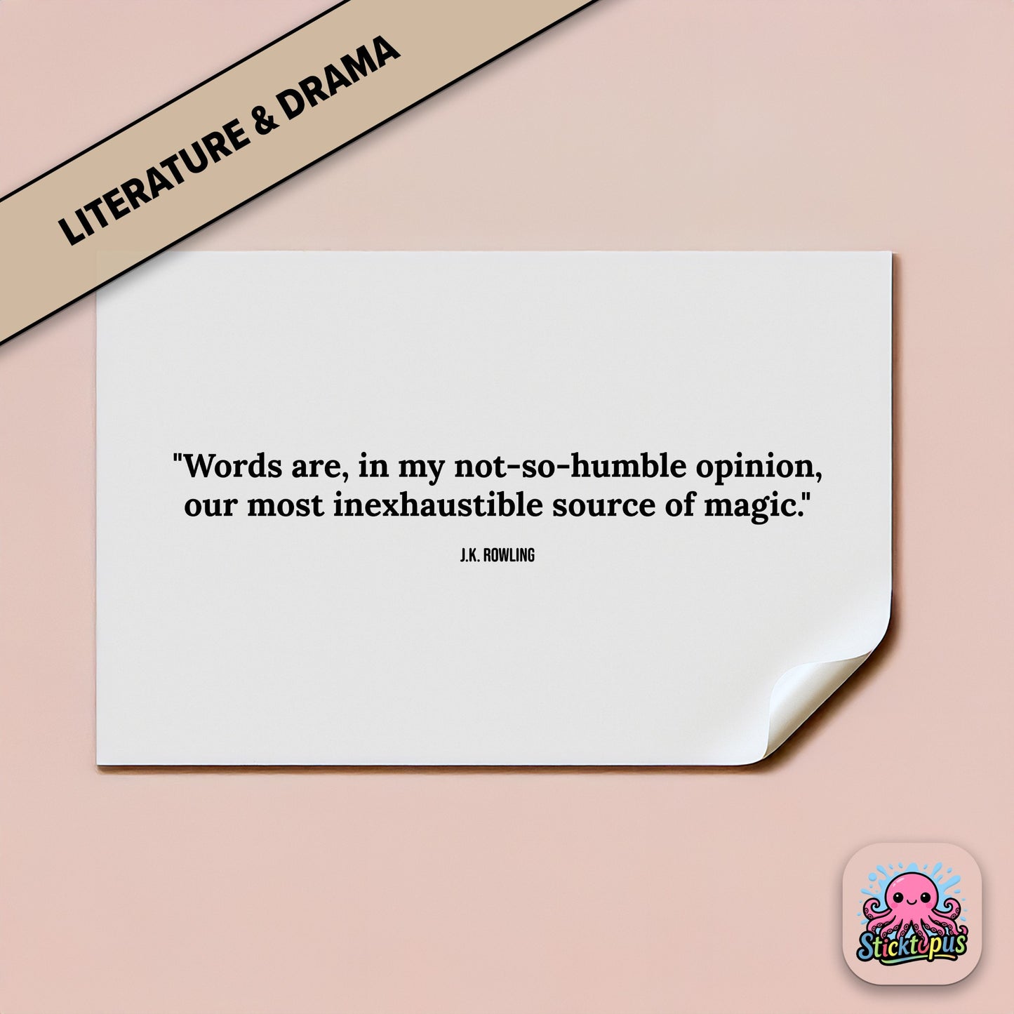 Magic-themed sticker: “Words are our most inexhaustible source of magic” – J.K. Rowling