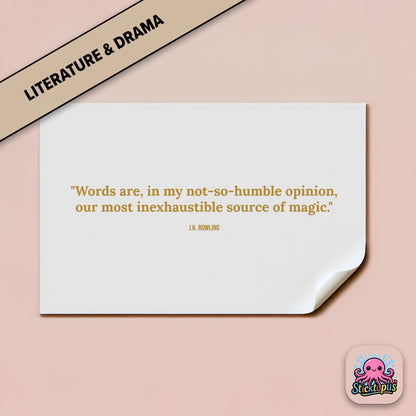 Magic-themed sticker: “Words are our most inexhaustible source of magic” – J.K. Rowling