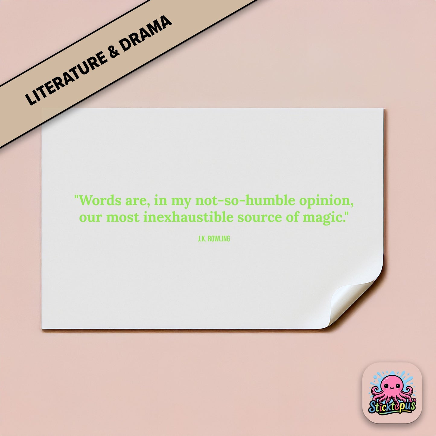 Magic-themed sticker: “Words are our most inexhaustible source of magic” – J.K. Rowling