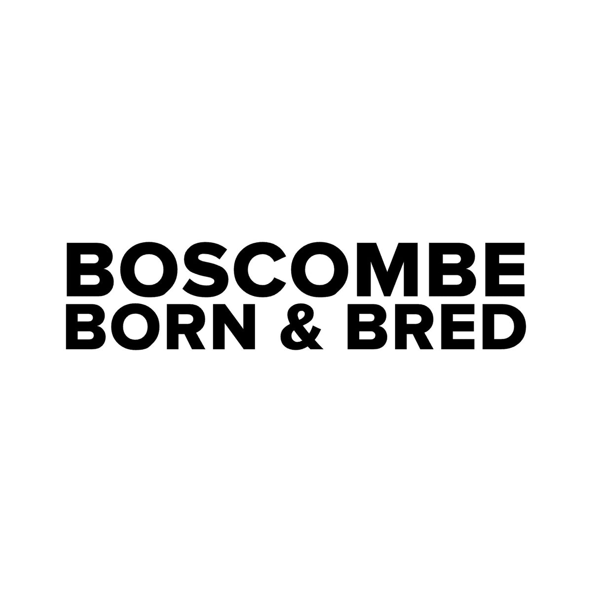 Bournemouth – BOSCOMBE BORN & BRED Sticker – Car Window Decal – black sticker design on white background
